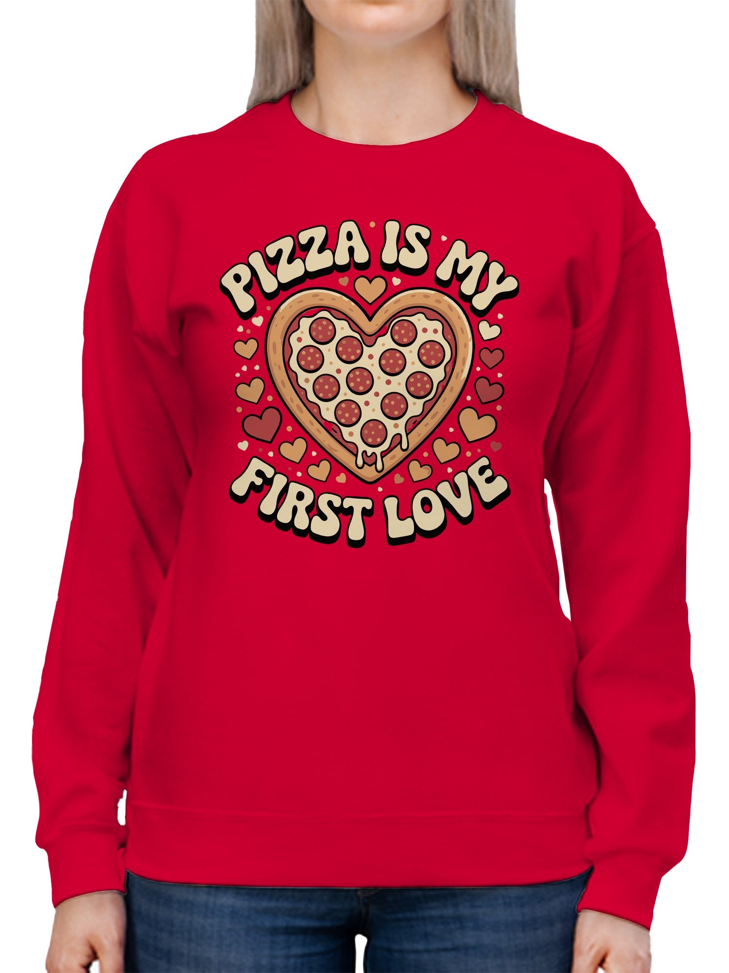Heart-Shaped Pizza Love Women's Sweatshirt