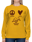Peace Love Chicken Wings Women's Sweatshirt