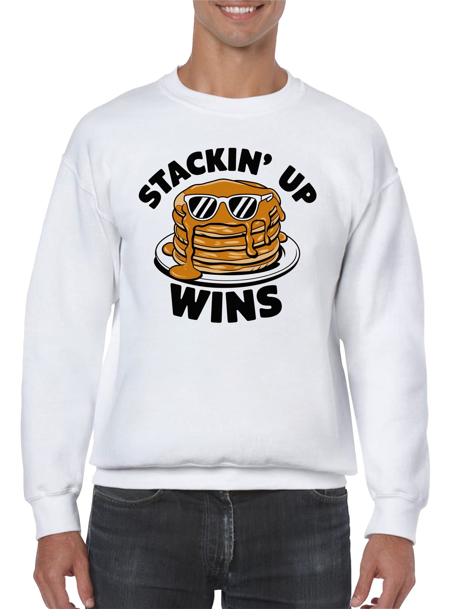 Stackin' Up Wins Pancake Fun Men's Sweatshirt