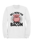 Will Work for Bacon Piggy Bank Men's Sweatshirt