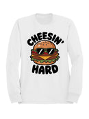 Cheesin' Hard Burger Fun Men's Sweatshirt