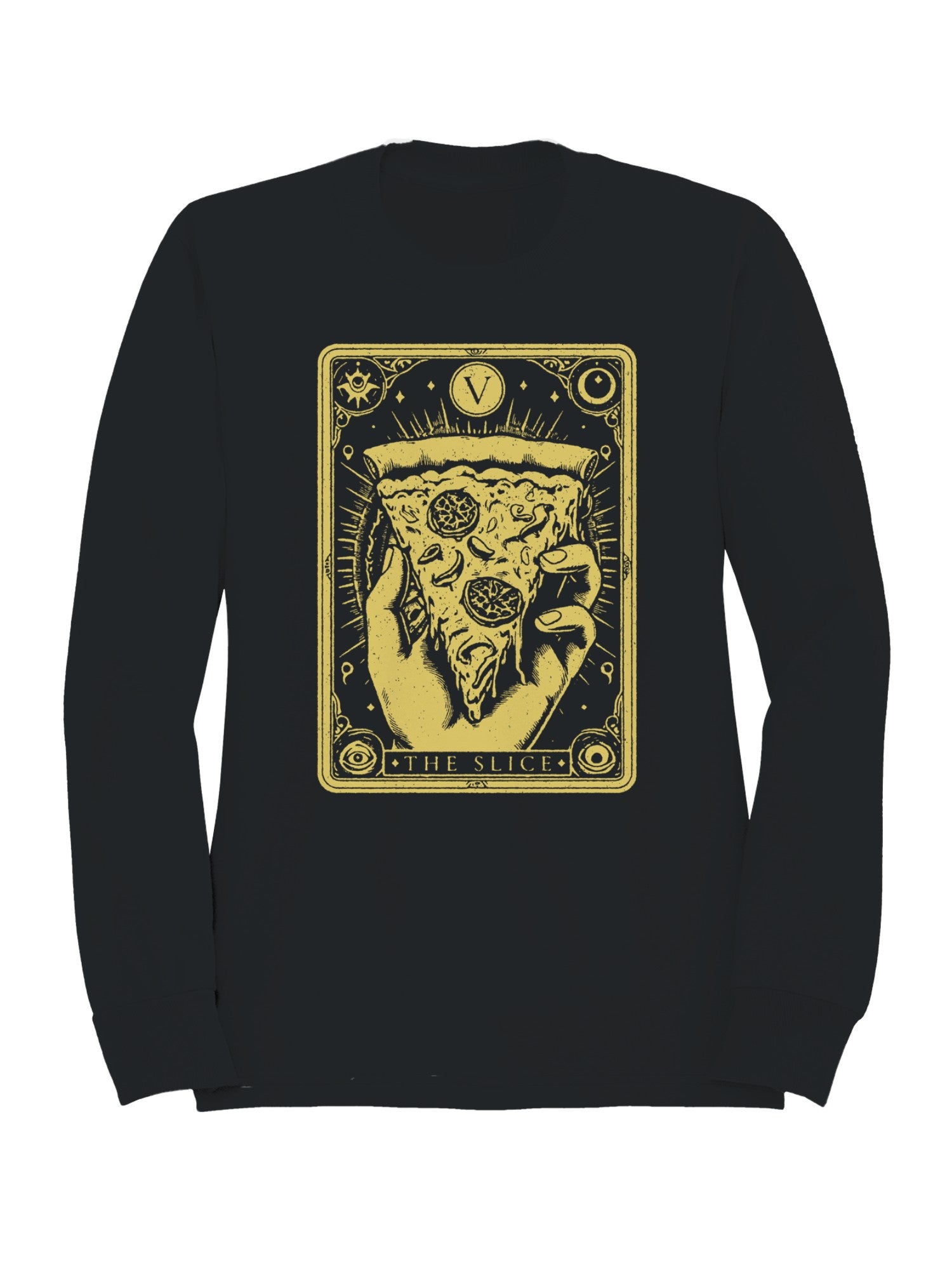 Tarot Card Style Pizza Slice Men's Sweatshirt