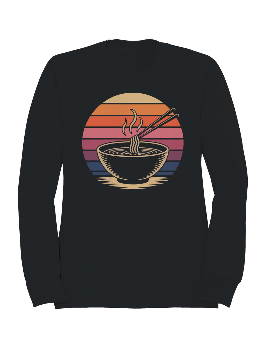 Retro Sunset Ramen Bowl Art Men's Sweatshirt