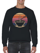 Retro Sunset Ramen Bowl Art Men's Sweatshirt