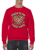 Heart-Shaped Pizza Love Men's Sweatshirt