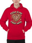 Heart-Shaped Pizza Love Men's Hoodie