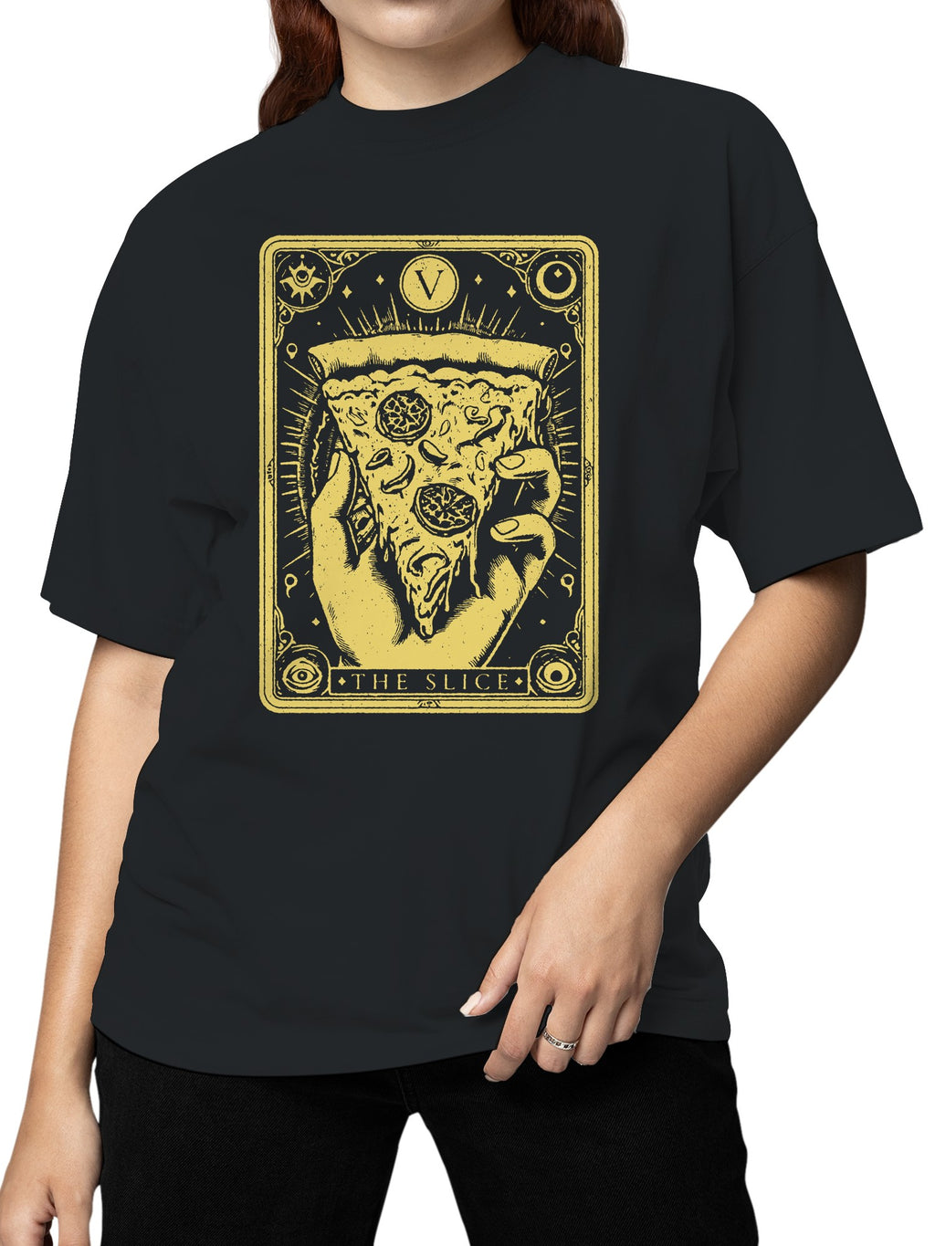 Tarot Card Style Pizza Slice Women's T-shirt