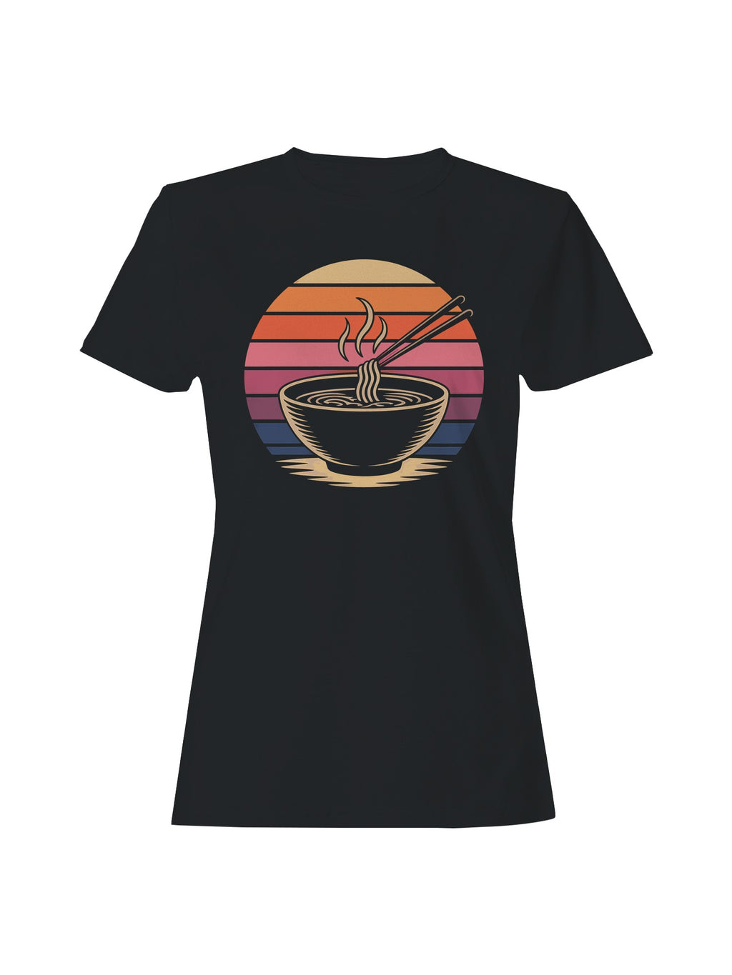 Retro Sunset Ramen Bowl Art Women's T-shirt
