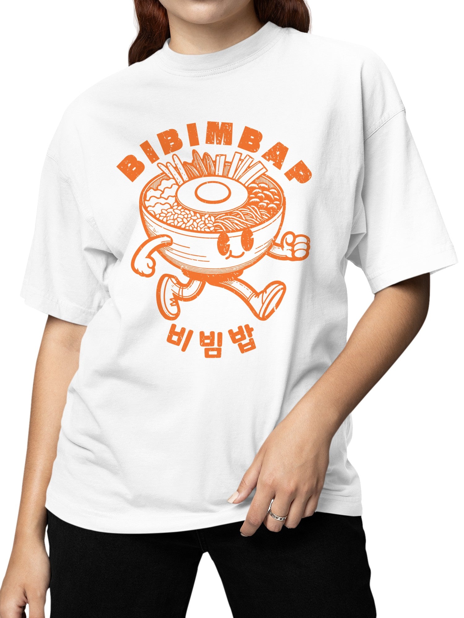 Bibimbap Cartoon with Korean Text Women's T-shirt