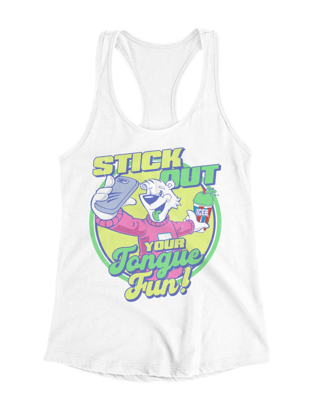 Officially Licensed Icee Stick Out Your Tongue Fun Women's Racerback Tank