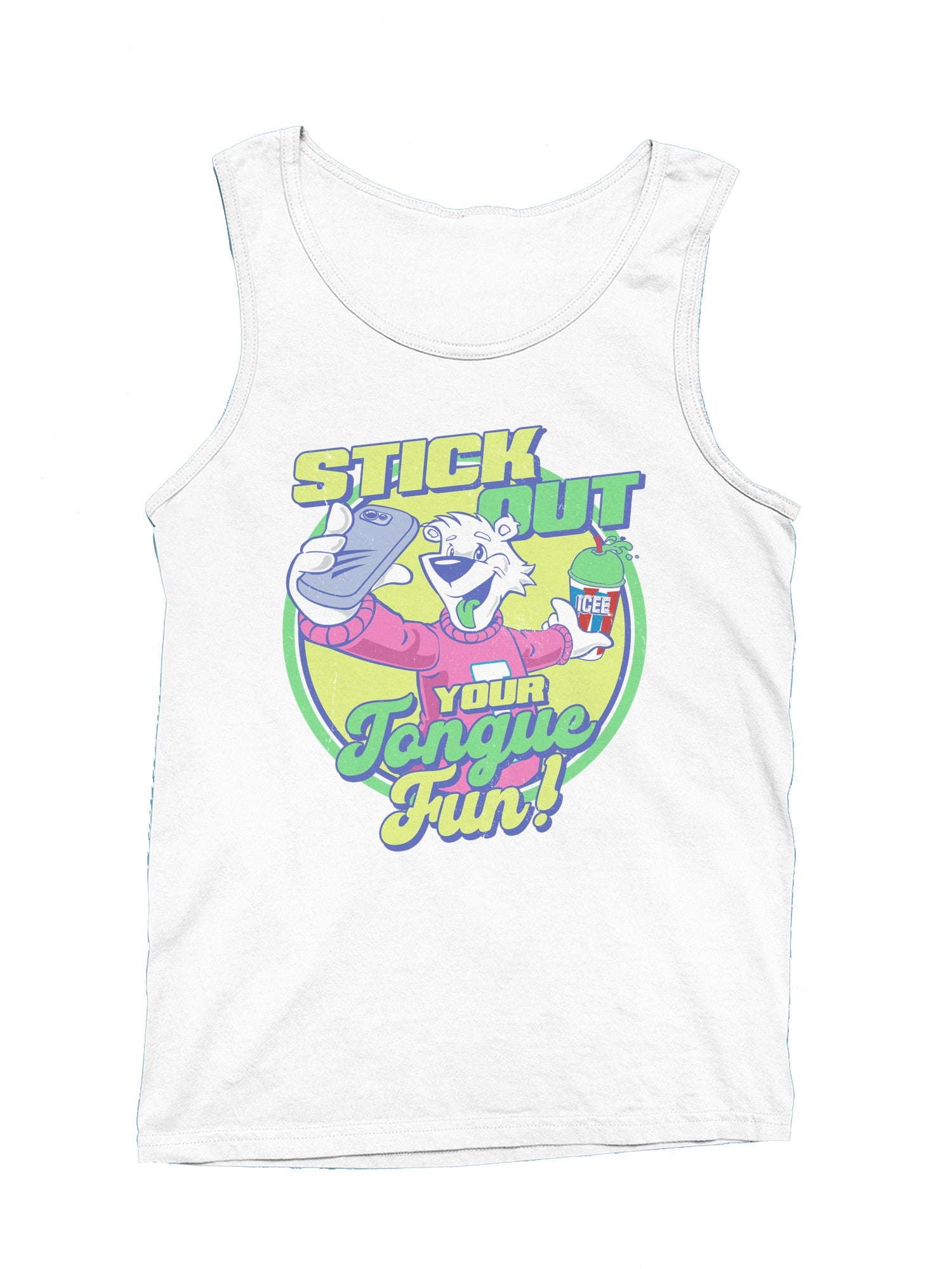 Officially Licensed Icee Stick Out Your Tongue Fun Men's Tank Top
