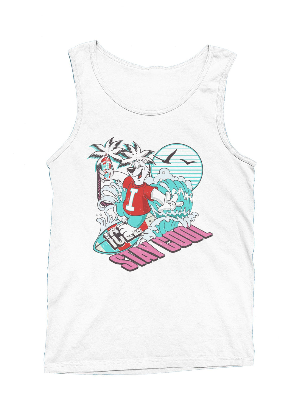 Officially Licensed Icee Surfing Polar Bear Adventure Men's Tank Top