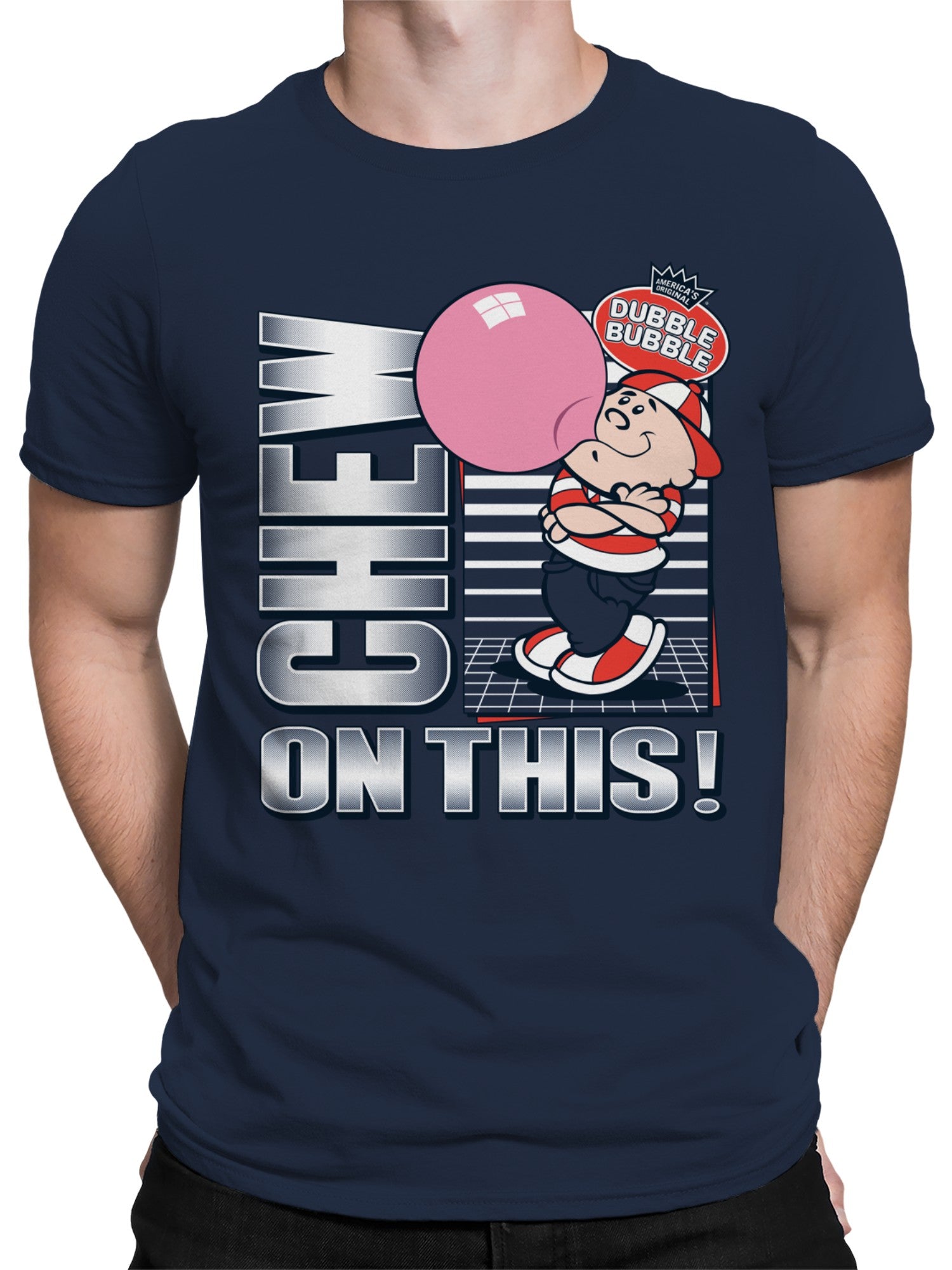 Officially Licensed Dubble Bubble Chew On This Bubble Fun Men's T-shirt