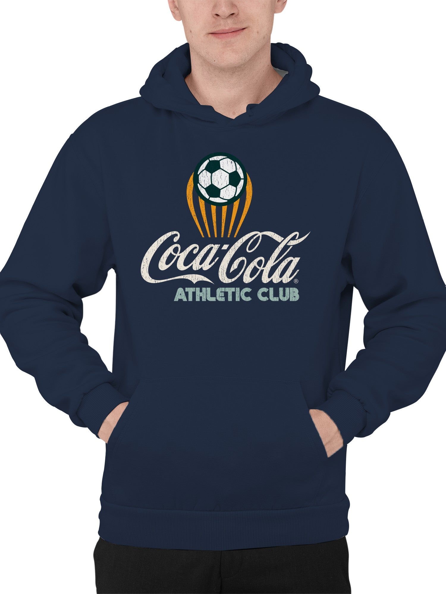 Officially Licensed Coca Cola Coca-Cola Athletic Club Soccer Logo Men's Hoodie