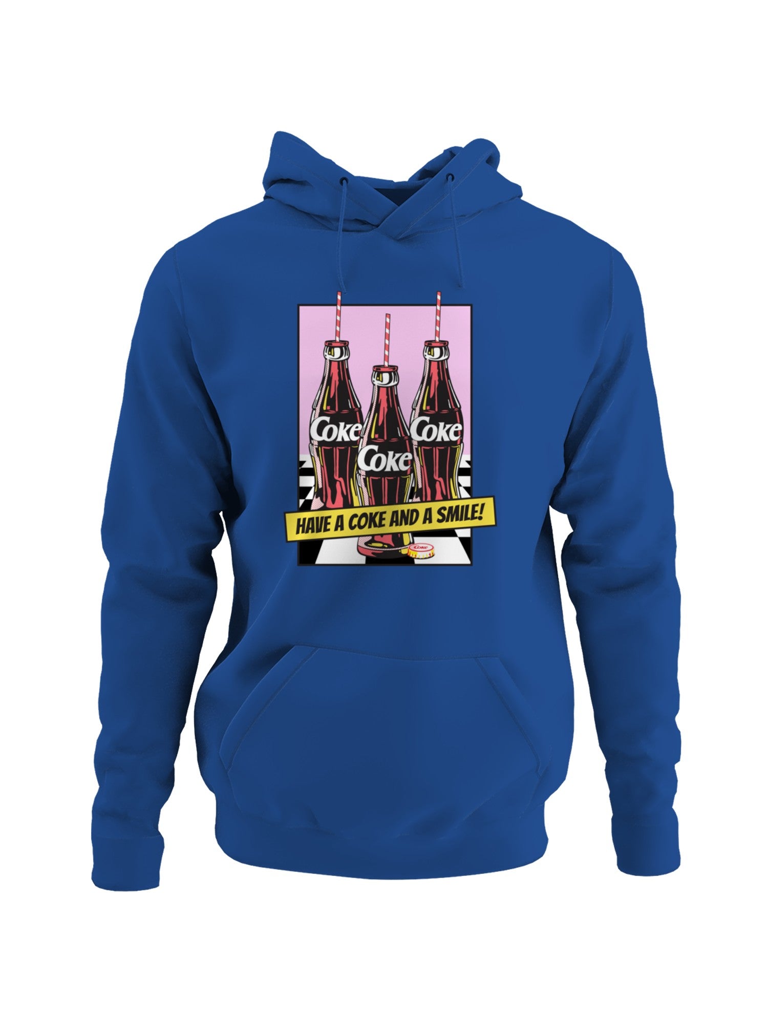 Officially Licensed Coca Cola Retro Coke Bottles with Straws Men's Hoodie