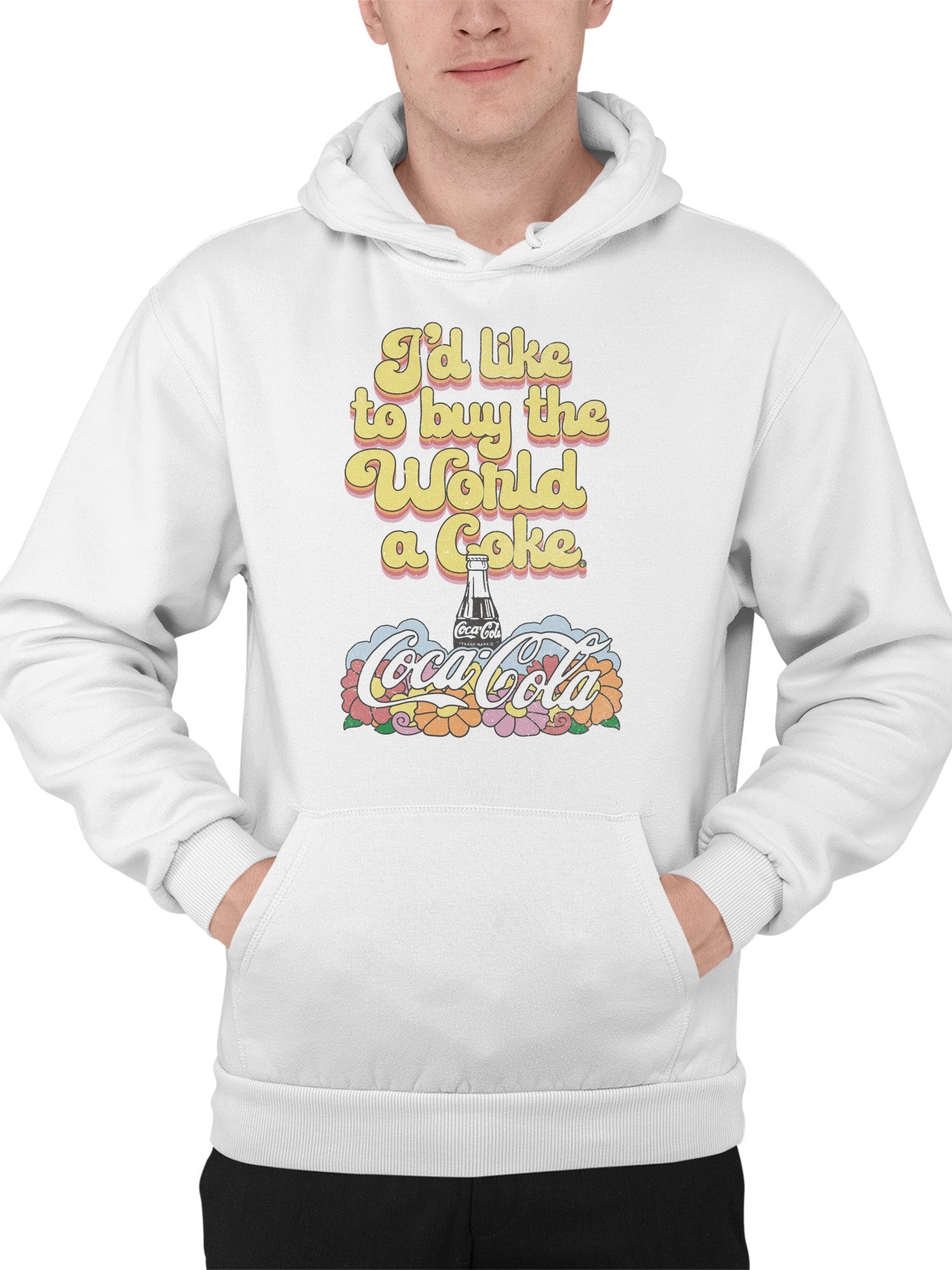 Officially Licensed Coca Cola World Coke Buy Vintage Design Men's Hoodie