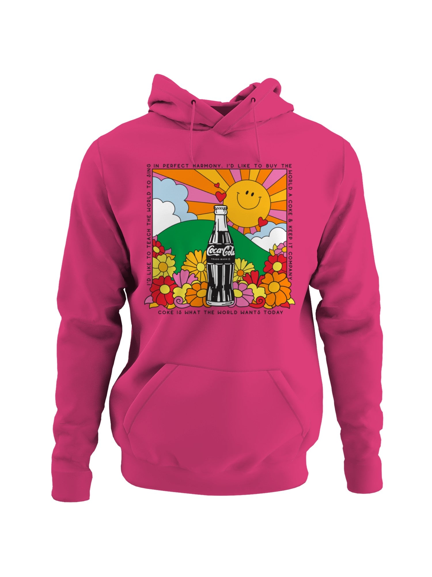 Officially Licensed Coca Cola Harmony Smiley Sun & Coca-Cola Women's Hoodie