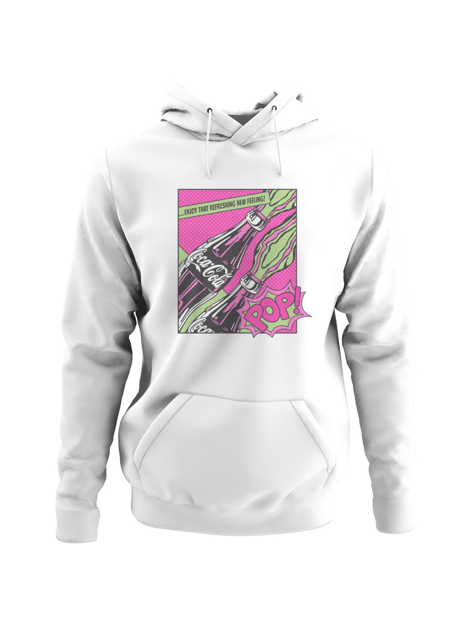 Officially Licensed Coca Cola Retro Pop Art Refreshment Design Women's Hoodie
