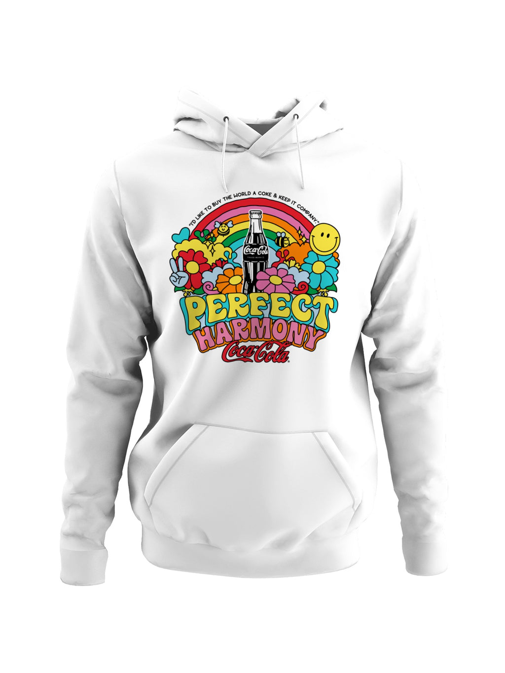 Officially Licensed Coca Cola Perfect Harmony Coca-Cola Rainbow Art Women's Hoodie
