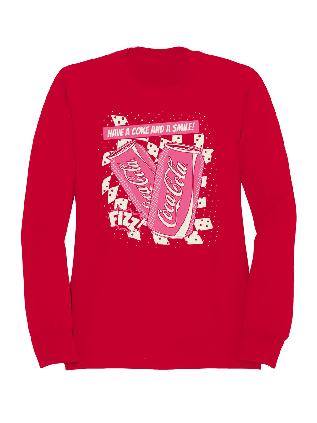 Officially Licensed Coca Cola Retro Pink Soda Pop Art Design Men's Sweatshirt