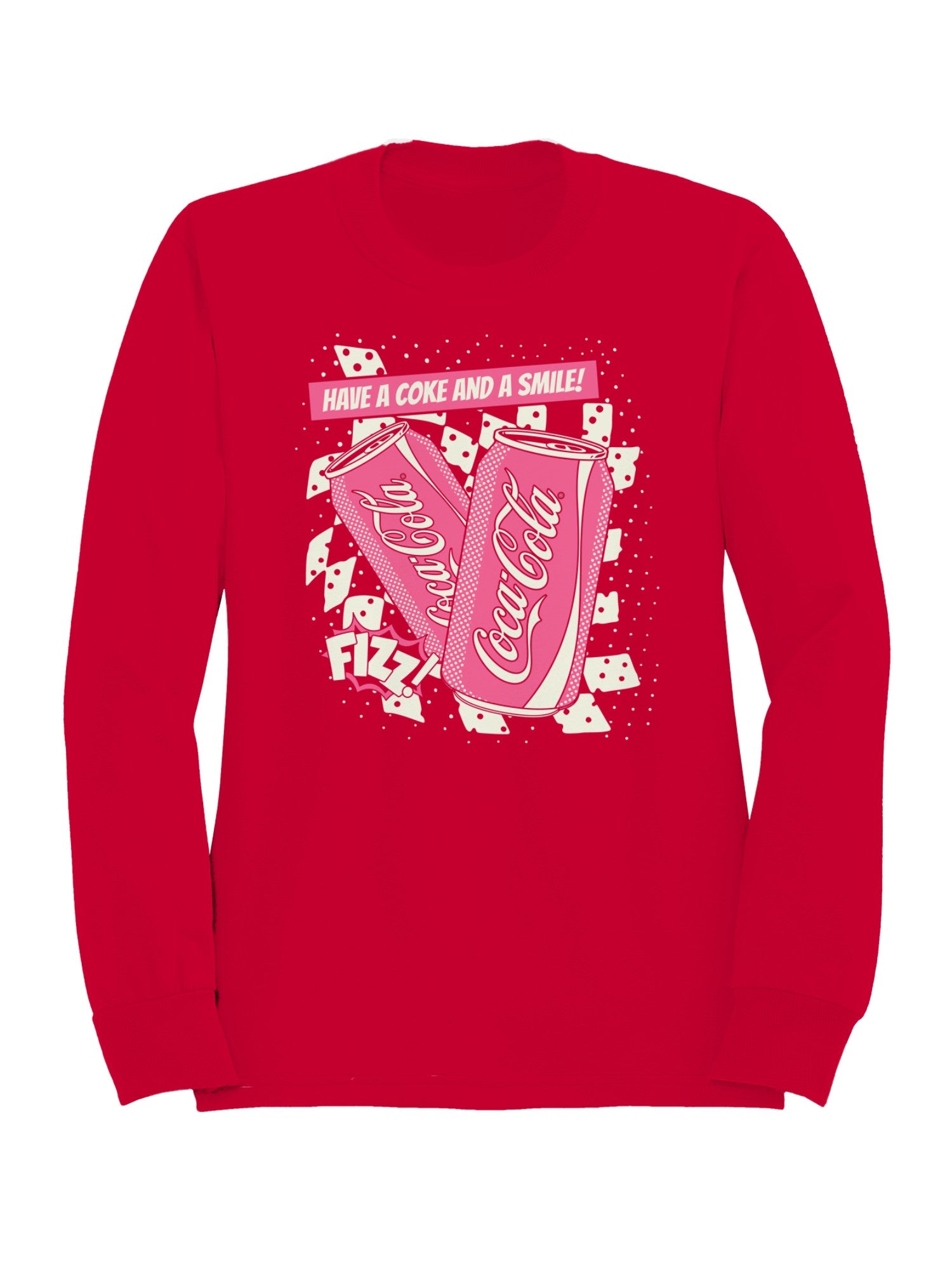 Officially Licensed Coca Cola Retro Pink Soda Pop Art Design Men's Sweatshirt