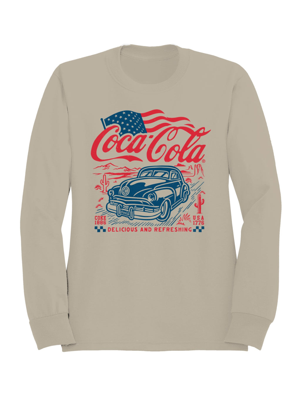 Officially Licensed Coca Cola Classic Coke Americana Cruiser Men's Sweatshirt