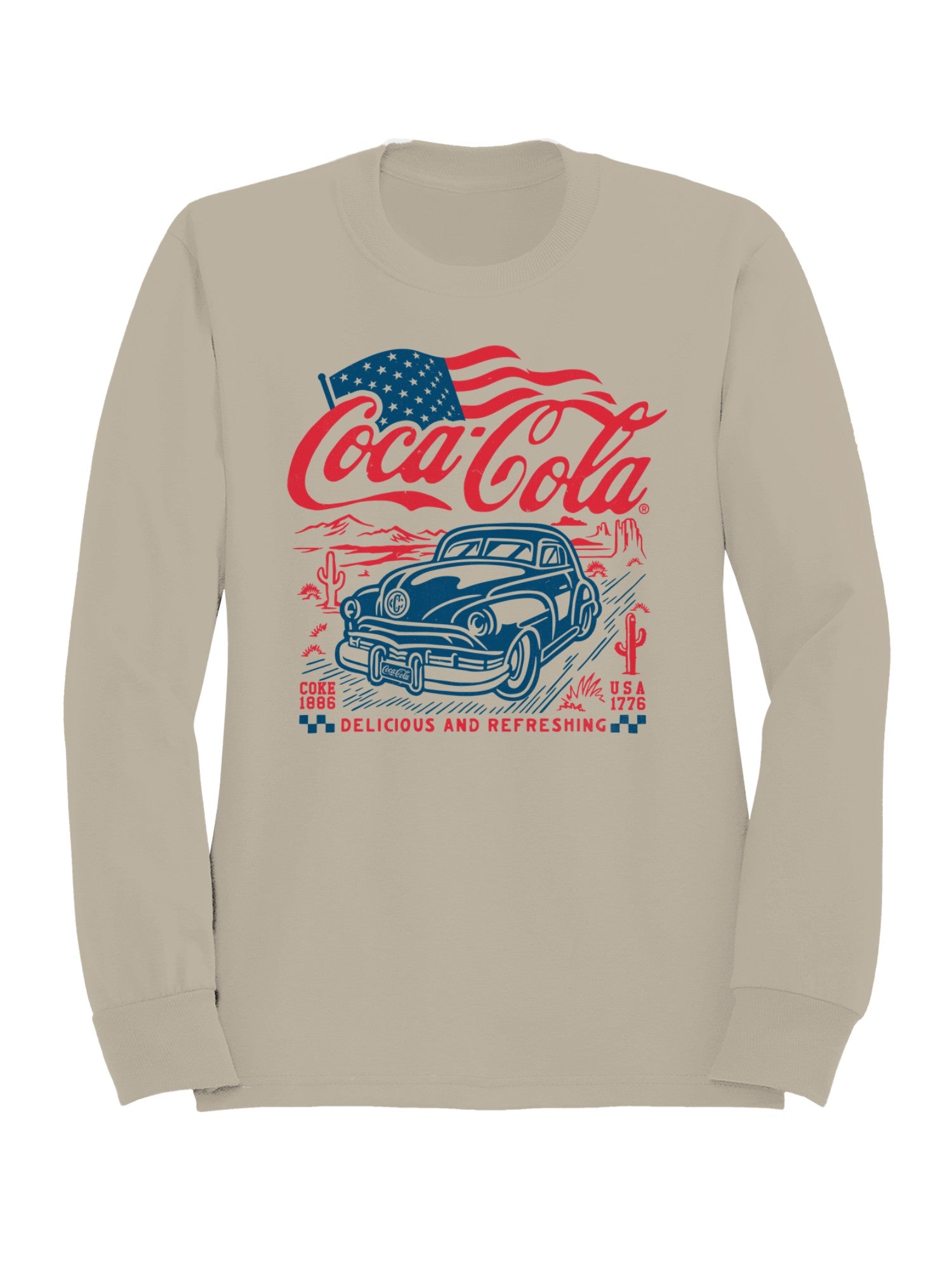 Officially Licensed Coca Cola Classic Coke Americana Cruiser Men's Sweatshirt