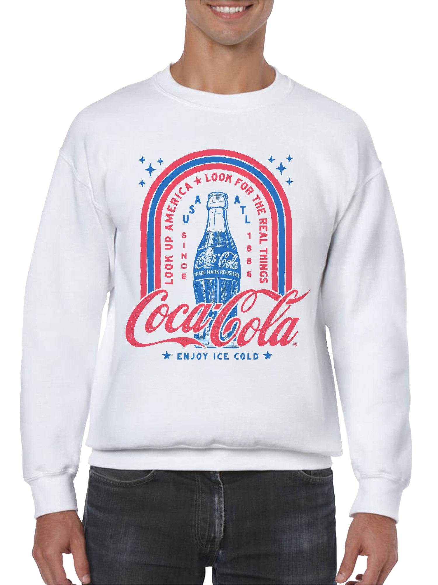 Officially Licensed Coca Cola Retro Coca-Cola Vintage Graphic Men's Sweatshirt