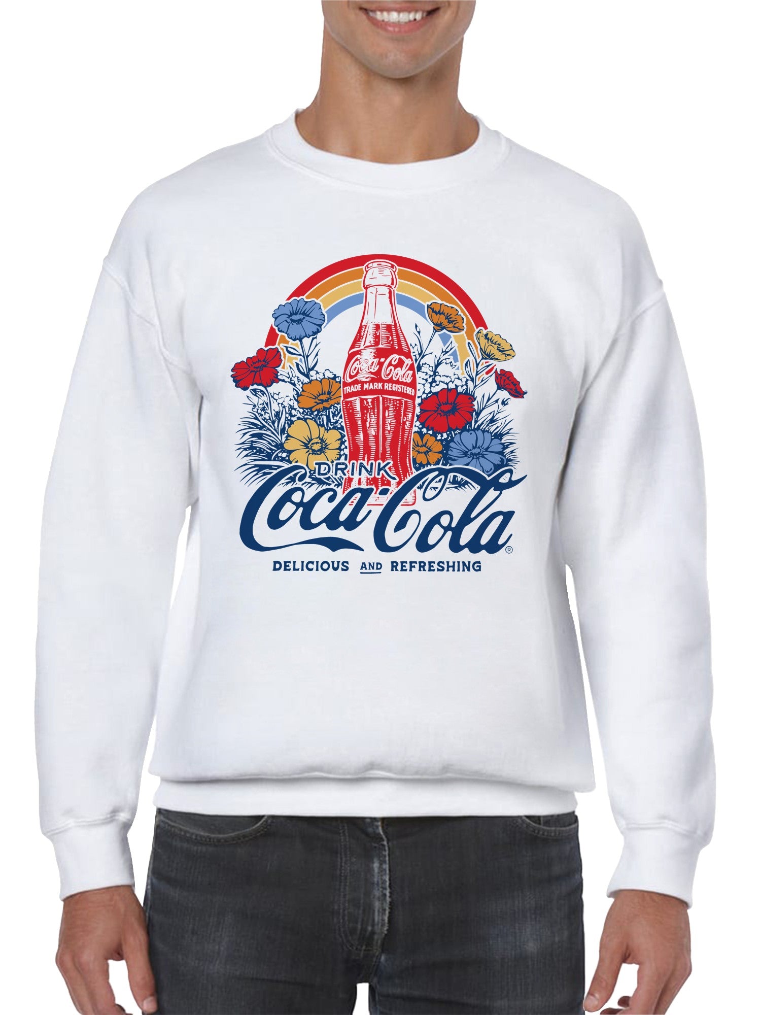 Officially Licensed Coca Cola Coca-Cola Retro Floral Design Men's Sweatshirt