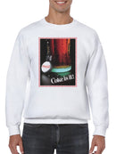Officially Licensed Coca Cola Coke is It! Retro Graphic Design Men's Sweatshirt