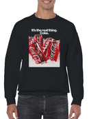 Officially Licensed Coca Cola The Real Thing Coca-Cola Cans Men's Sweatshirt