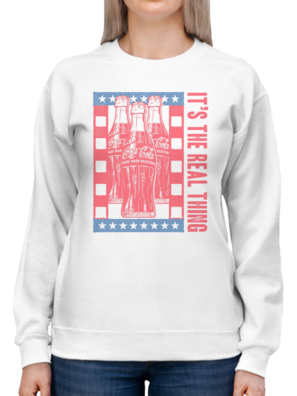 Officially Licensed Coca Cola Vintage Coca-Cola Bottles Design Women's Sweatshirt