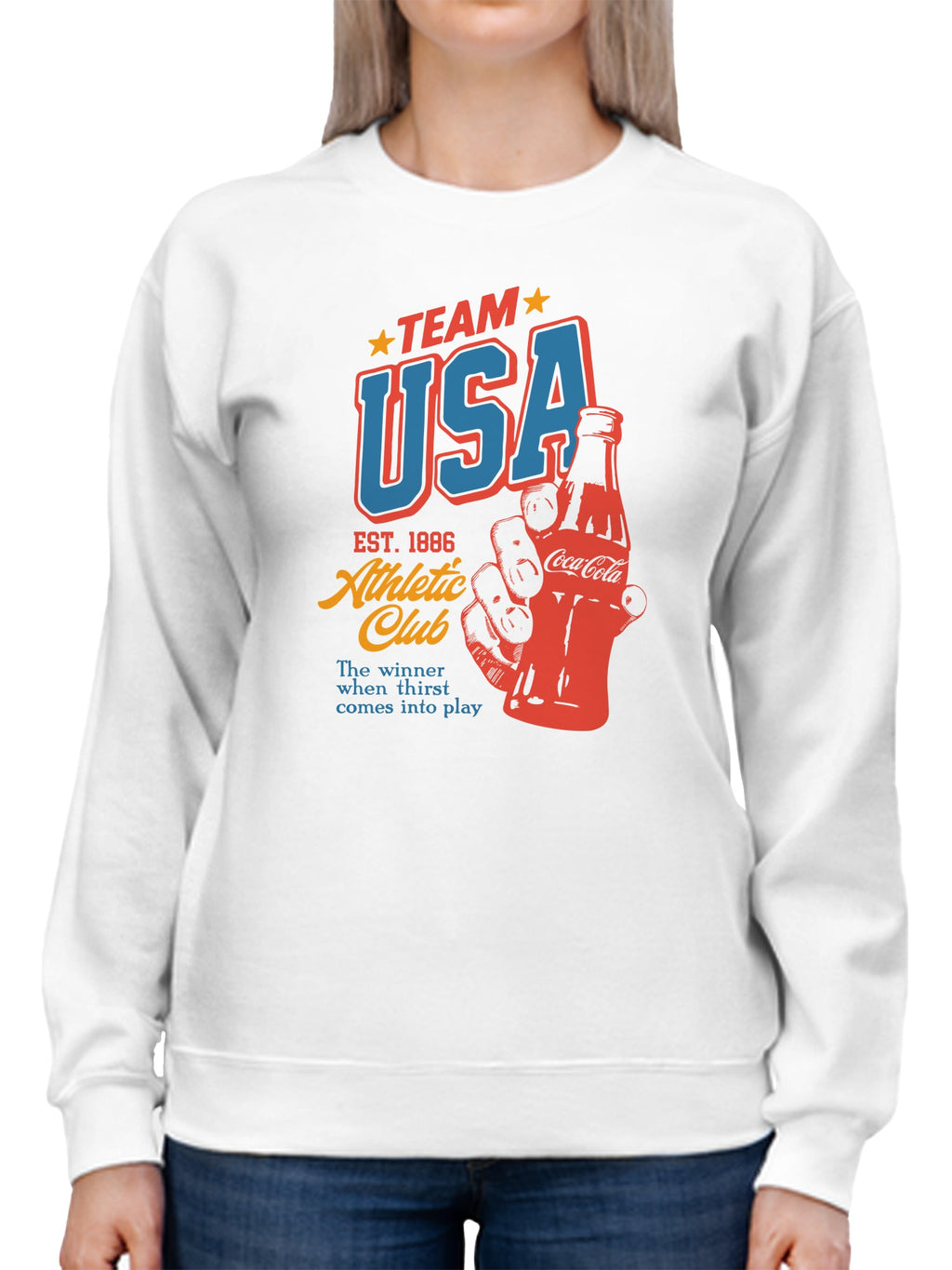 Officially Licensed Coca Cola Team USA 1886 Athletic Victory Women's Sweatshirt