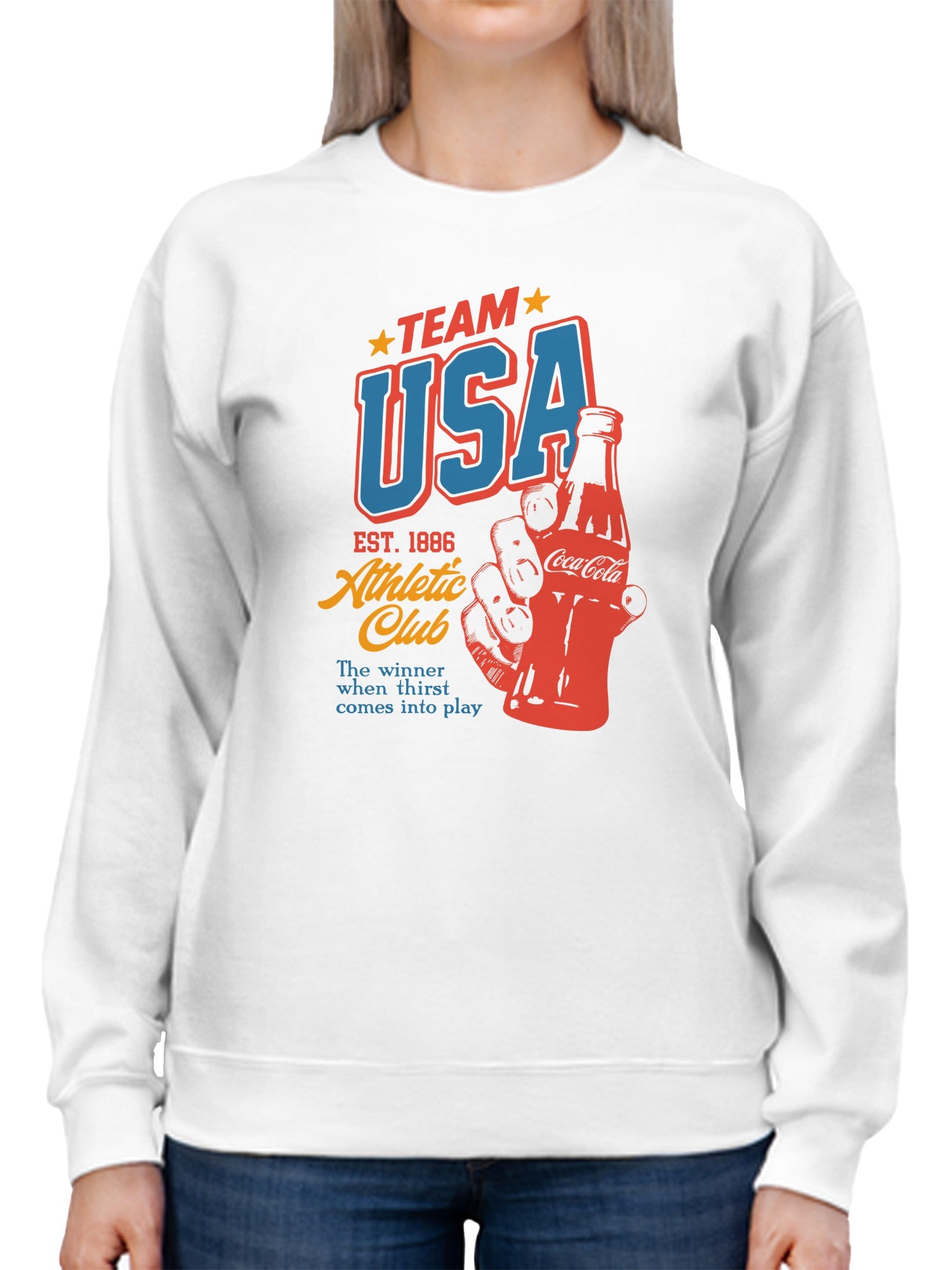 Officially Licensed Coca Cola Team USA 1886 Athletic Victory Women's Sweatshirt