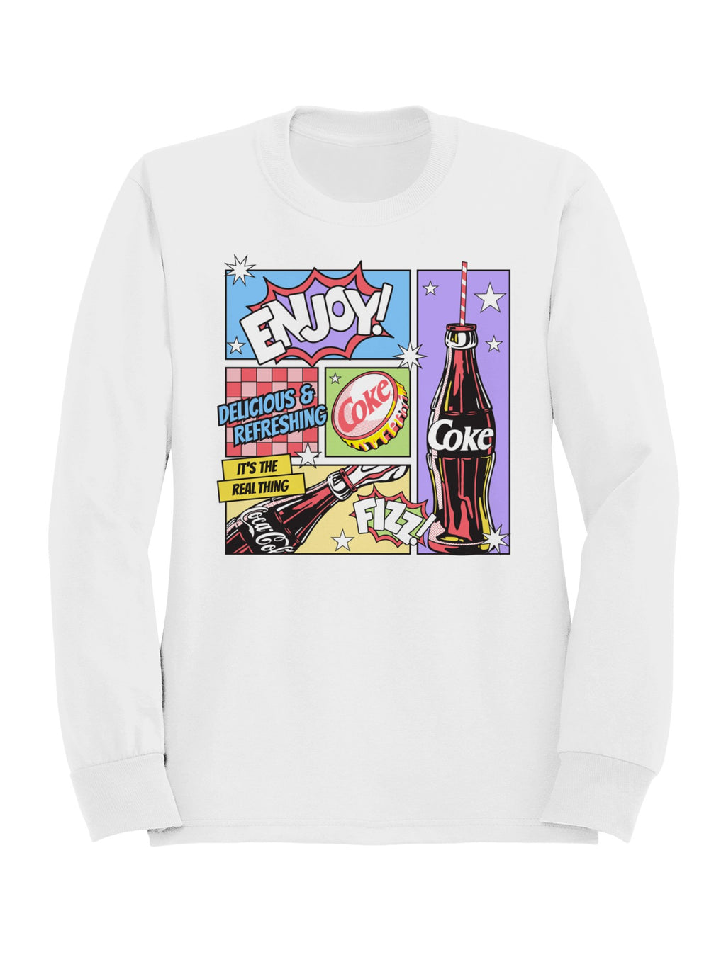 Officially Licensed Coca Cola Retro Pop Art Coke Design Women's Sweatshirt