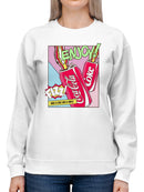 Officially Licensed Coca Cola Enjoy Coke Pop Art Fizz Design Women's Sweatshirt