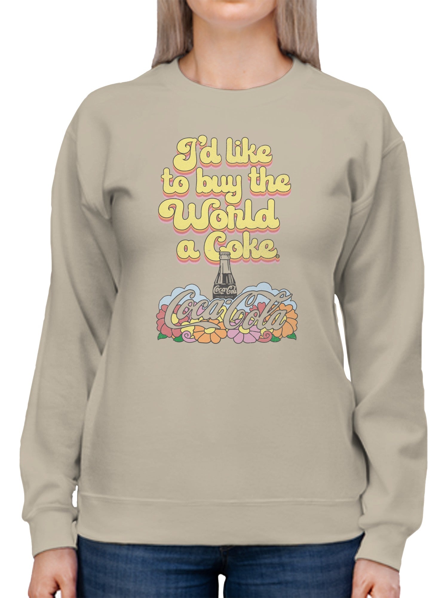 Officially Licensed Coca Cola World Coke Buy Vintage Design Women's Sweatshirt