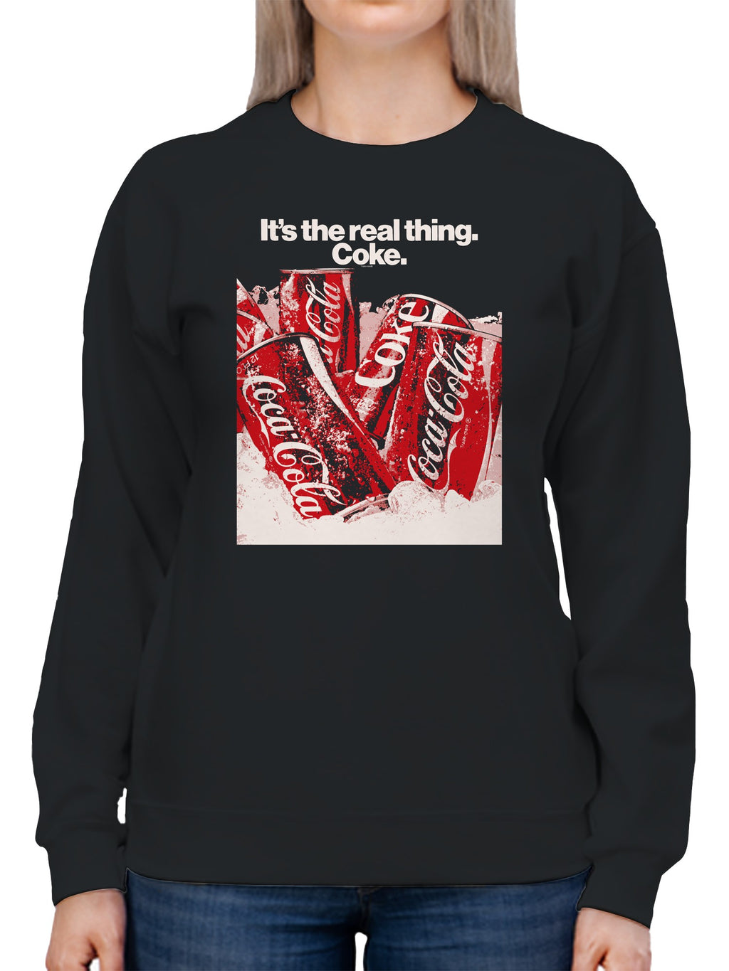 Officially Licensed Coca Cola The Real Thing Coca-Cola Cans Women's Sweatshirt