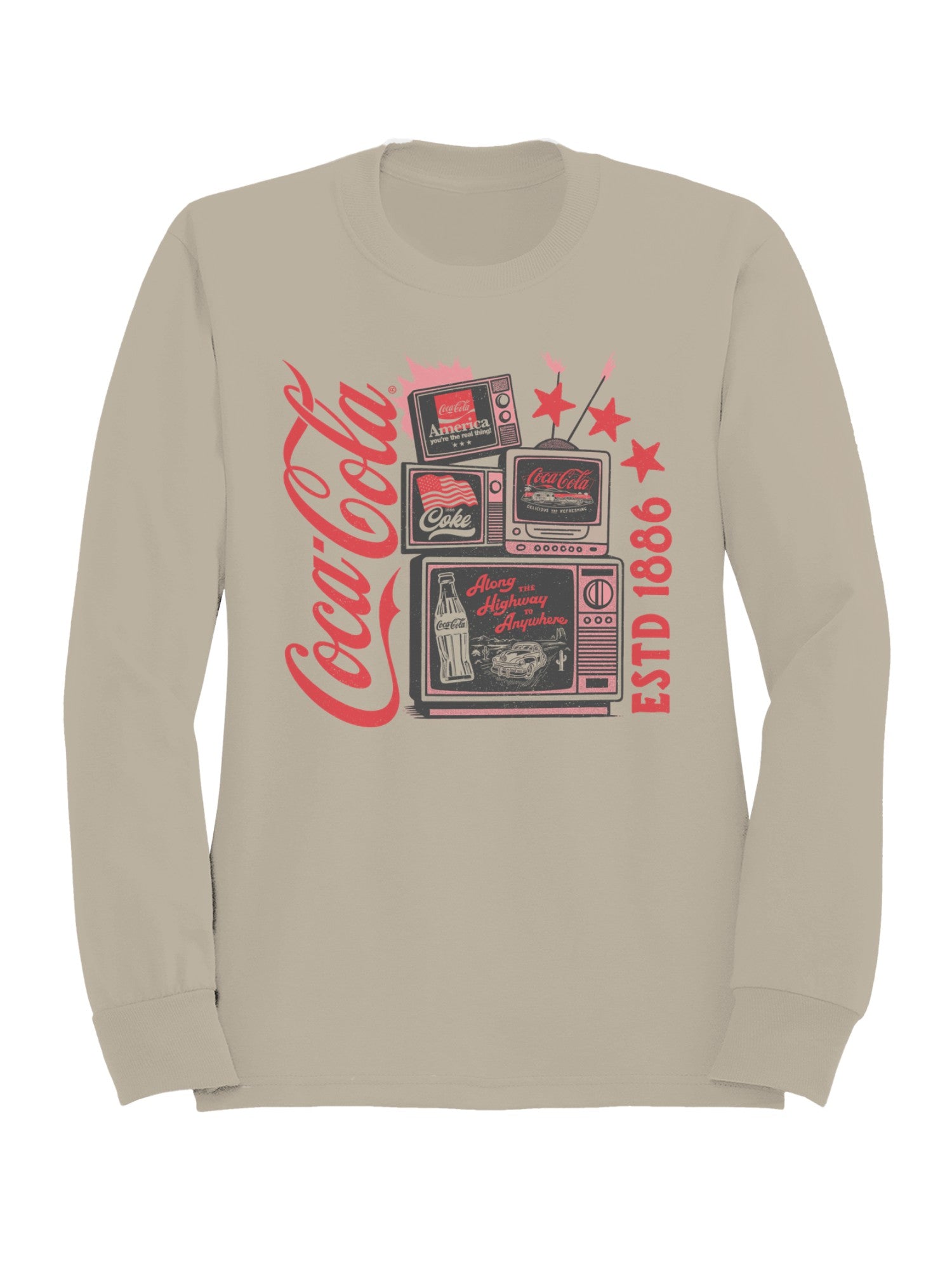 Officially Licensed Coca Cola Coca-Cola Retro Americana Design Women's Sweatshirt