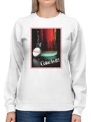 Officially Licensed Coca Cola Coke is It! Retro Graphic Design Women's Sweatshirt