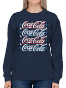 Officially Licensed Coca Cola Coca-Cola Patriotic Stars Design Women's Sweatshirt