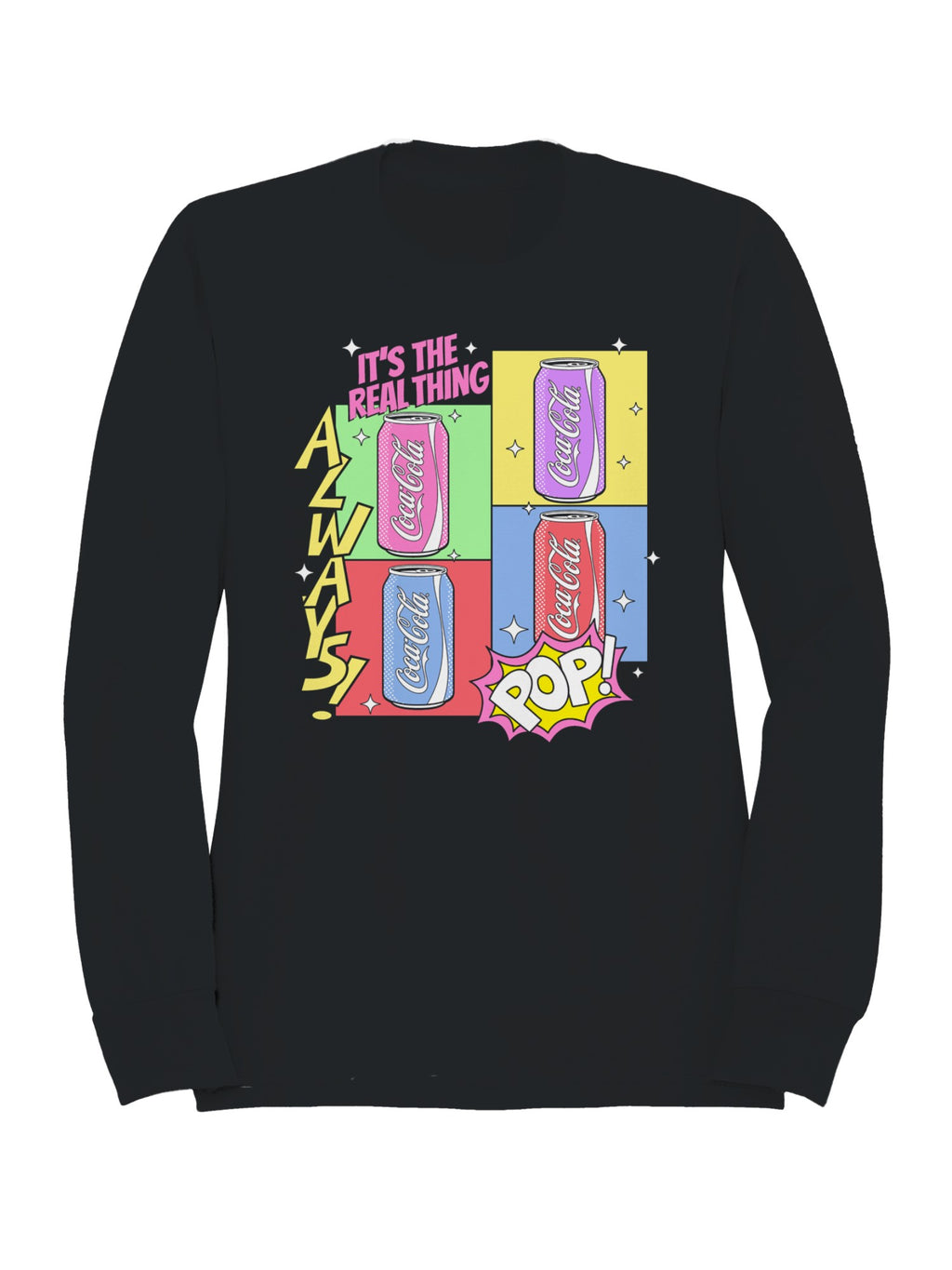 Officially Licensed Coca Cola Retro Coca-Cola Pop Art Design Women's Sweatshirt