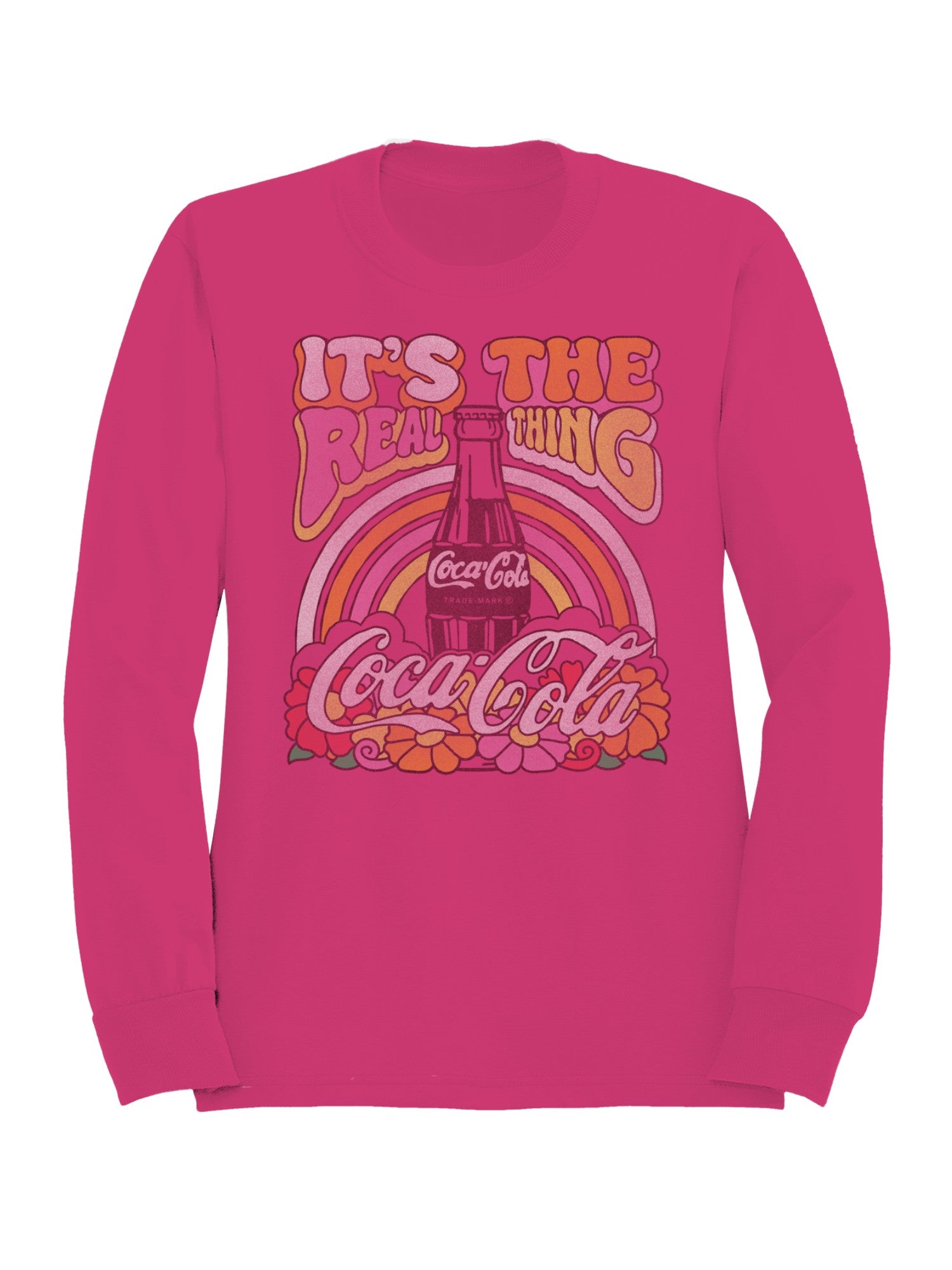 Officially Licensed Coca Cola Retro Coca-Cola Real Thing Art Women's Sweatshirt