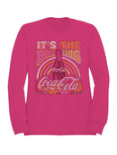 Officially Licensed Coca Cola Retro Coca-Cola Real Thing Art Women's Sweatshirt