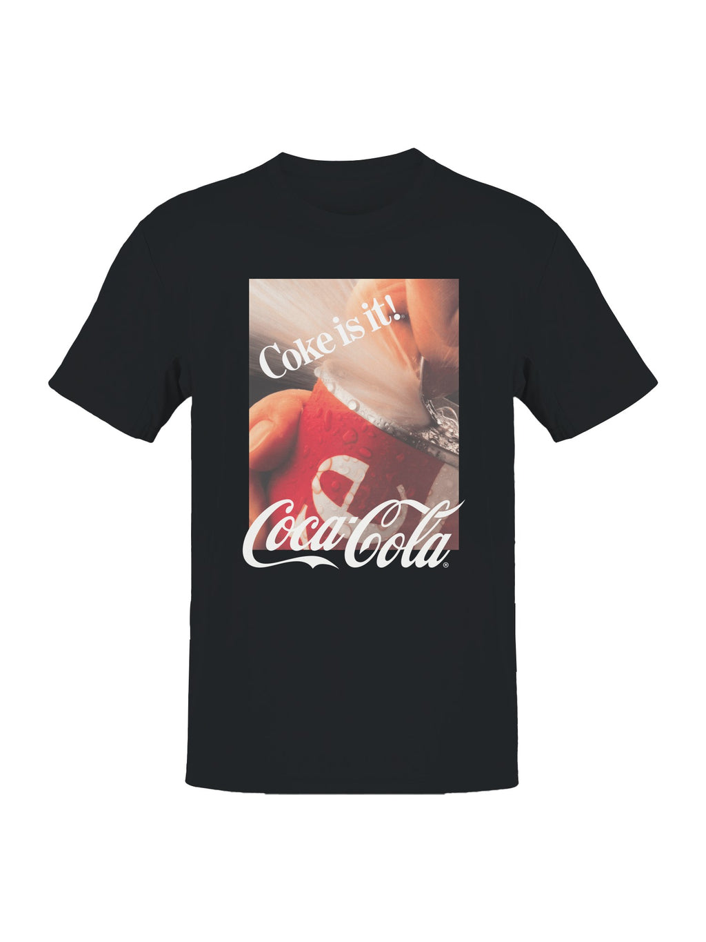 Officially Licensed Coca Cola Coke Is It! Vintage Can Splash Men's T-shirt