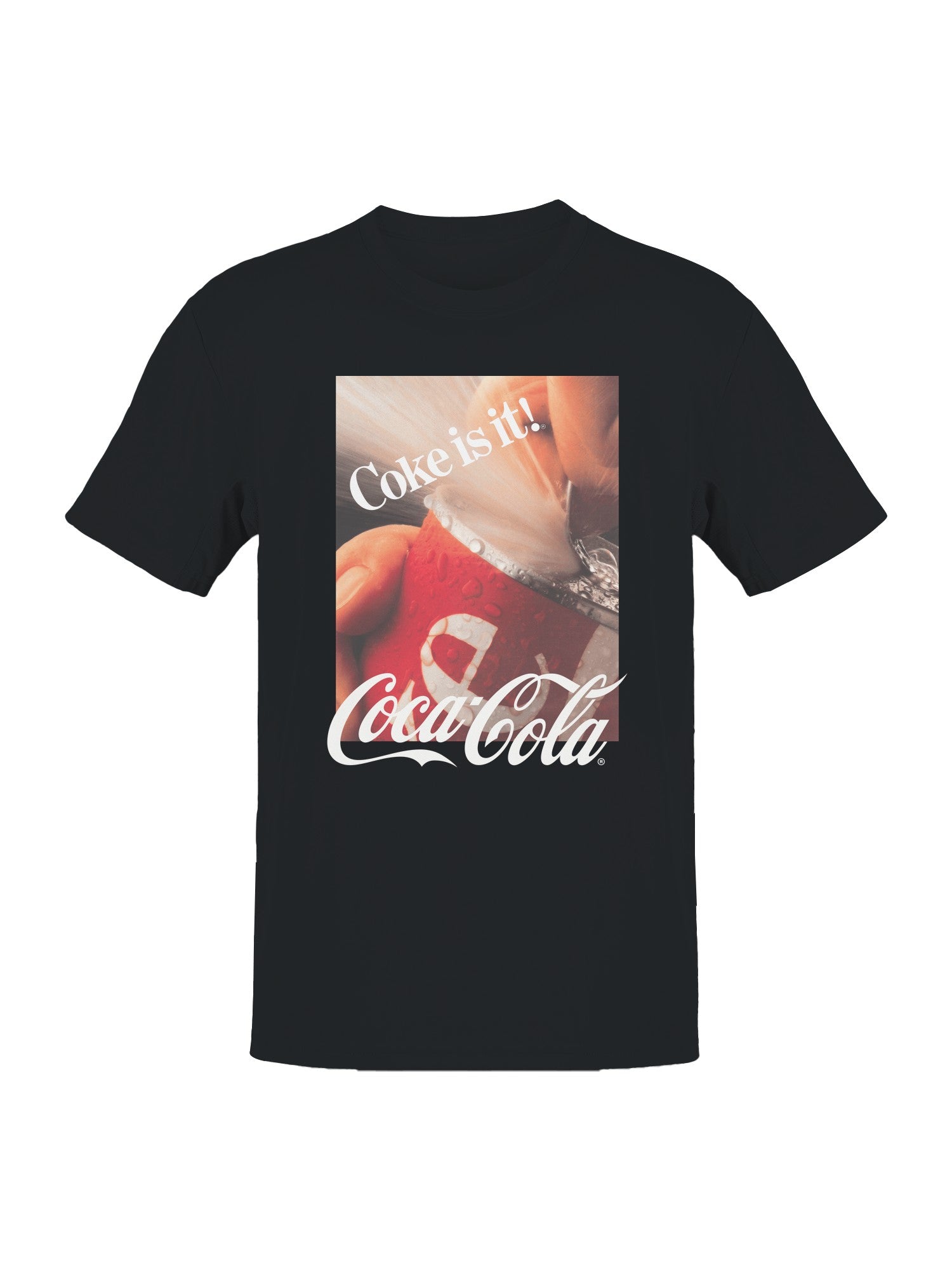 Officially Licensed Coca Cola Coke Is It! Vintage Can Splash Men's T-shirt