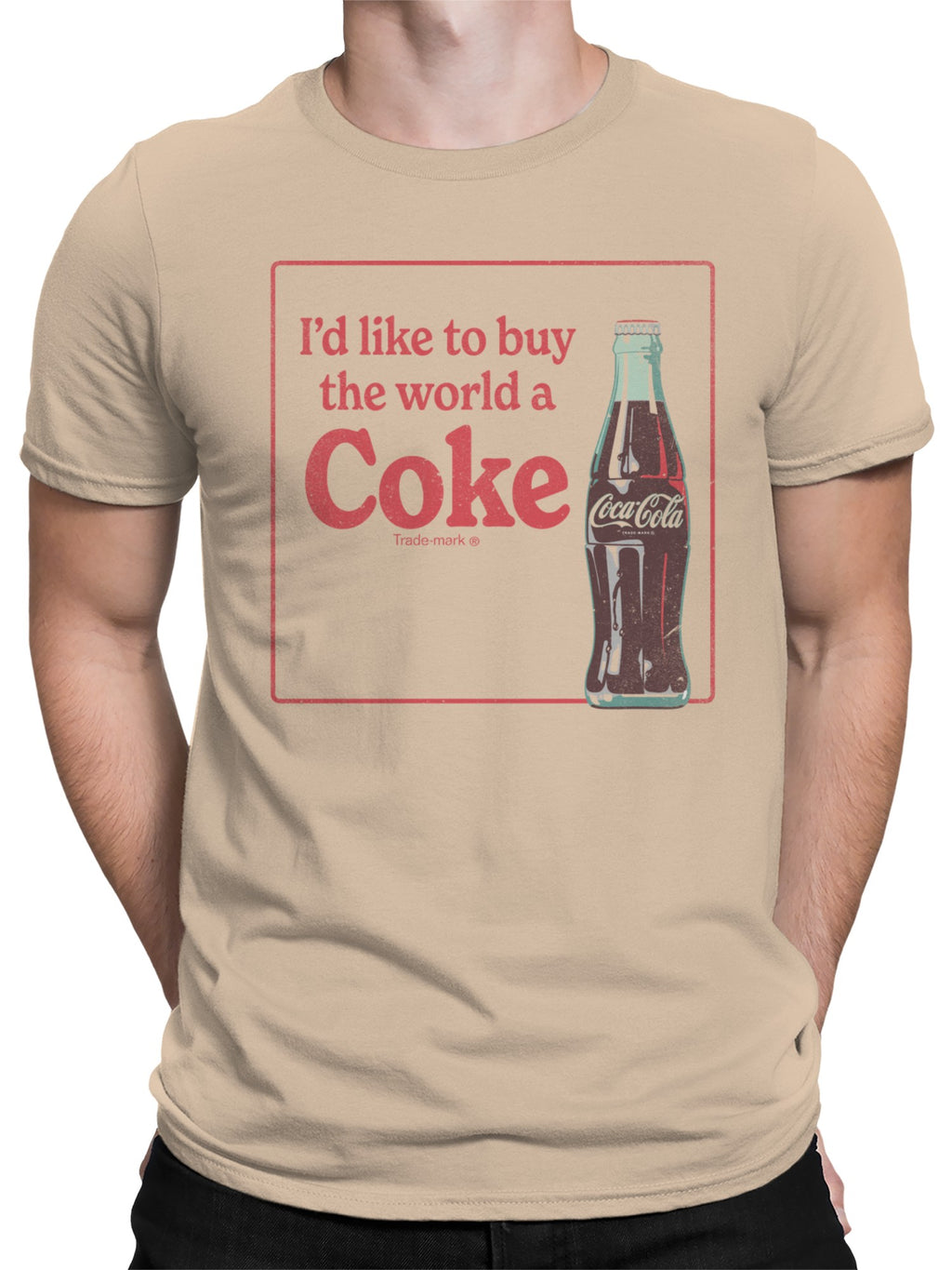 Officially Licensed Coca Cola Buy the World a Coke Graphic Men's T-shirt