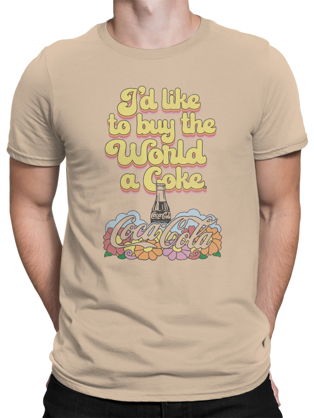 Officially Licensed Coca Cola World Coke Buy Vintage Design Men's T-shirt