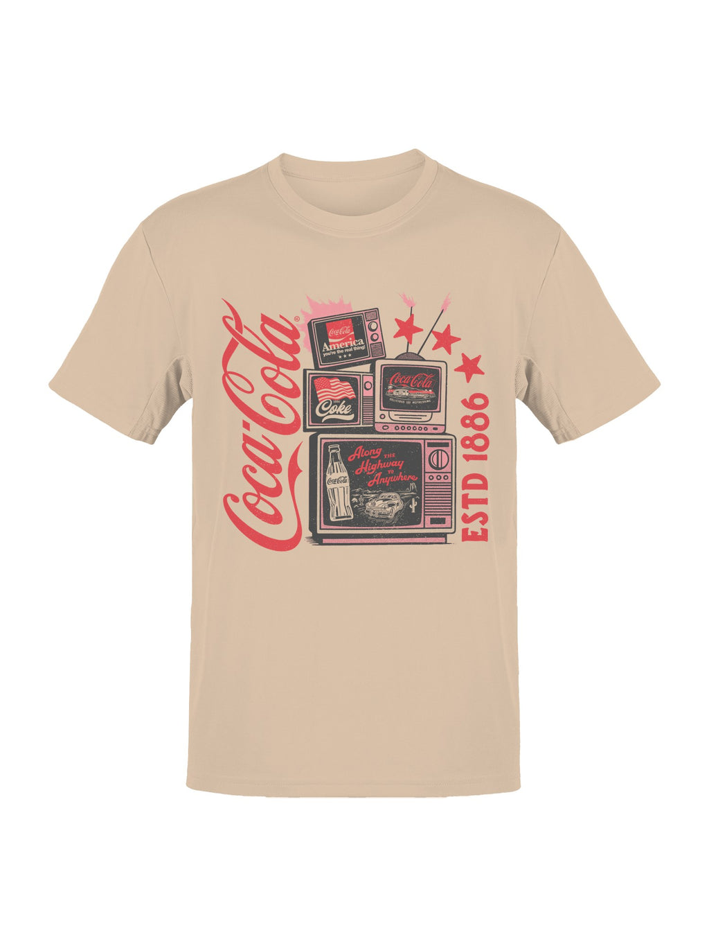 Officially Licensed Coca Cola Coca-Cola Retro Americana Design Men's T-shirt