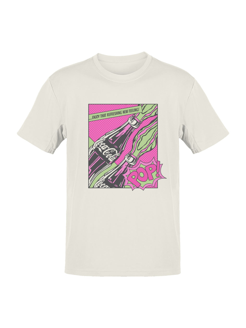 Officially Licensed Coca Cola Retro Pop Art Refreshment Design Men's T-shirt